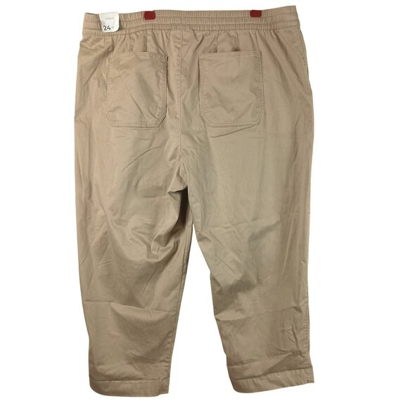 Lane Bryant Chino Pants Pull On Womens 24 44x27 Khaki Tapered Leg Athleisure - Picture 2 of 10
